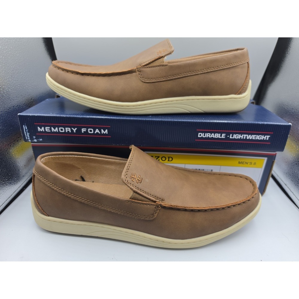 IZOD: Seapoint Tan Memory Foam Men's Size 8 Slip-On Loafers Worn Once With Box